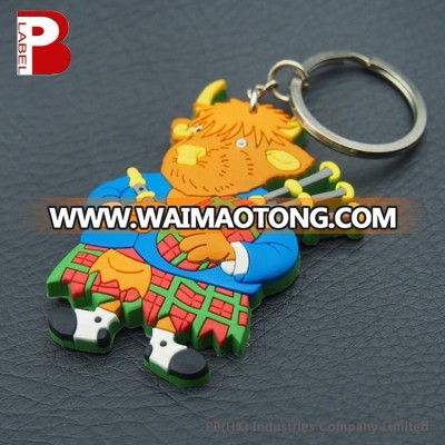 Customized wholesale logo soft rubber pvc key chain