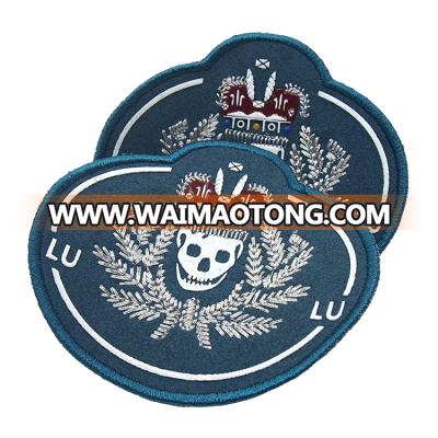 Compound Printed Embroidered Skull Patches